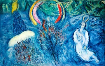 Marc Chagall Painting - Moisés con la zarza ardiente contemporáneo Marc Chagall